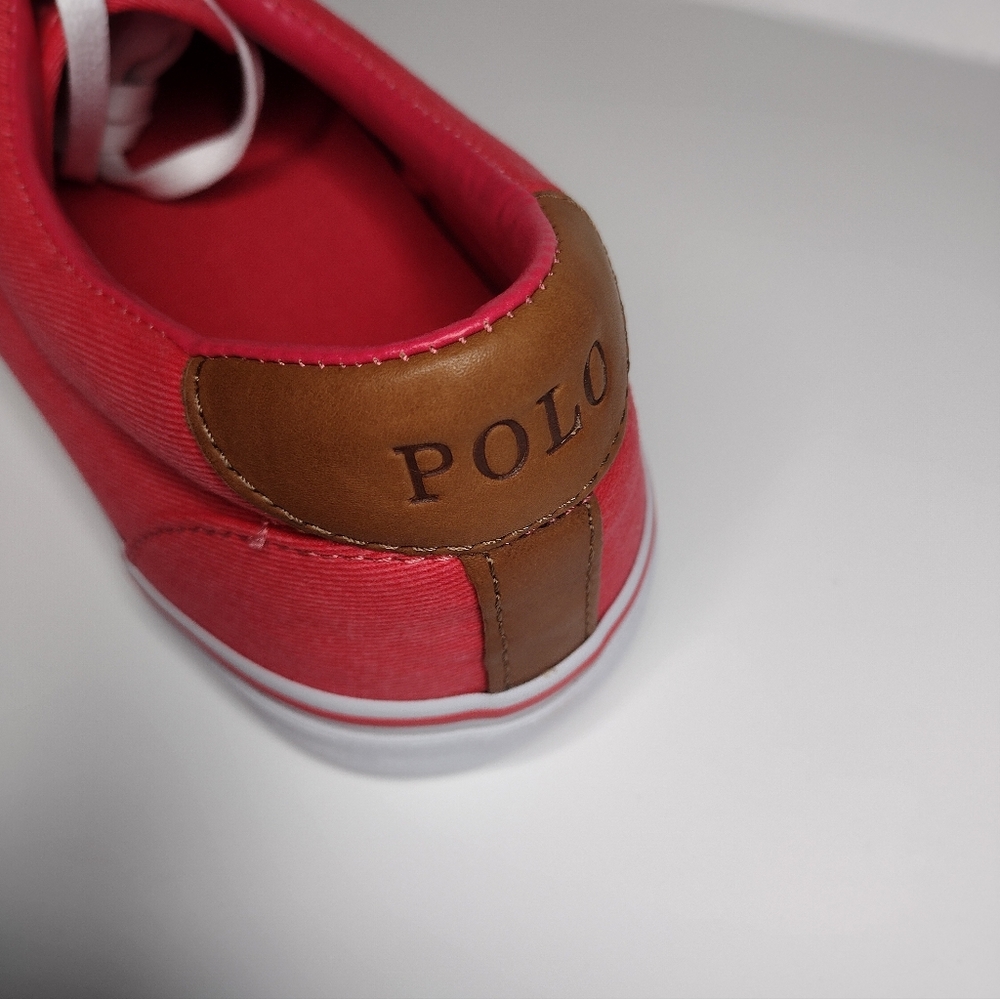 RALPH LAUREN POLO Red Coral Comfort Memory Foam Canvas Fabric Shoes - Picture 4 of 8